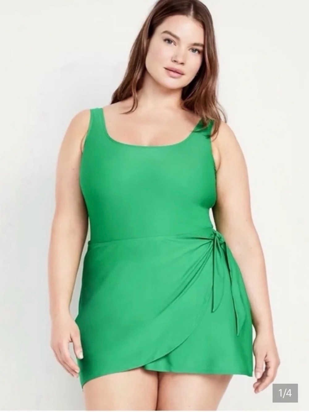Green Tank Wrap Swimdress